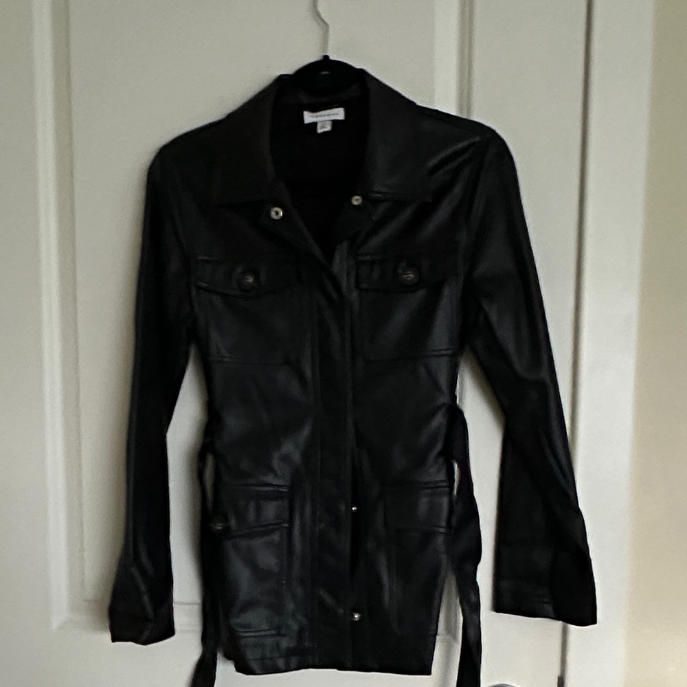 Topshop Black Leather Women's Jacket